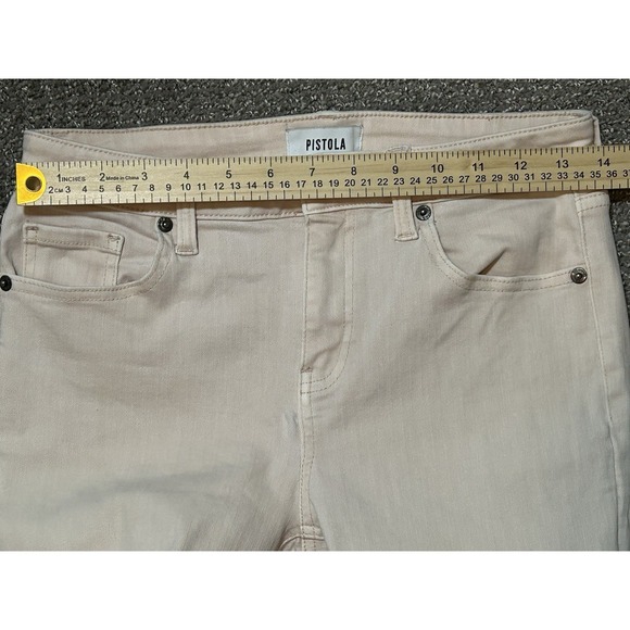 Pistola Jennifer Blush Pink Mid-Rise Skinny Jeans Raw Hem ~ Size 27 - Picture 13 of 15